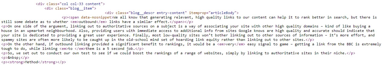 Nosnippet attribute in code